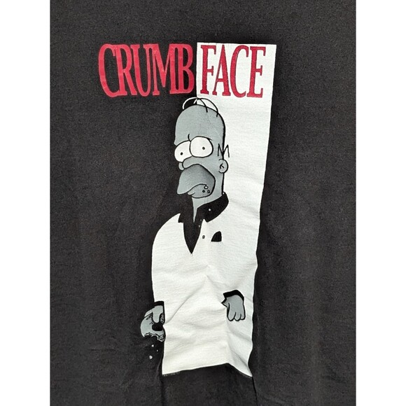 Vintage Y2K Homer Simpson CrumbFace/ScarFace Black T-Shirt Size XL - Picture 2 of 6